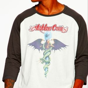 Motley Crue Dr. Feelgood Raglan T Shirt White